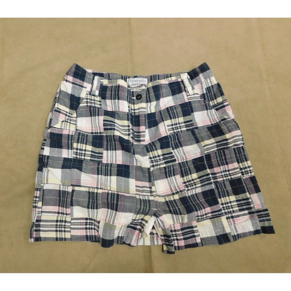 Tehama "Hang‎ Em Dry" Madras Plaid Blue  Multicolor  Skort Women's Size 6
